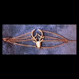 Copper diamond deer bracelet